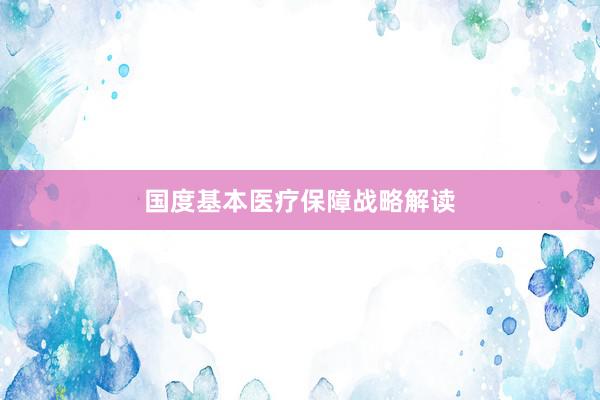 国度基本医疗保障战略解读